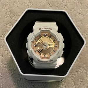 NWT Casio Baby-G White and Rose Gold Watch